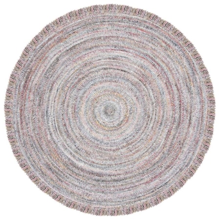 Safavieh 5 x 5 ft. Braided Hand Woven Round Area Rug; Grey & Red BRD950Q-5R
